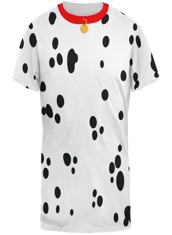 Animal World Dog Dalmatian Costume Red Collar All Over Adult T-Shirt - Large - Image 1